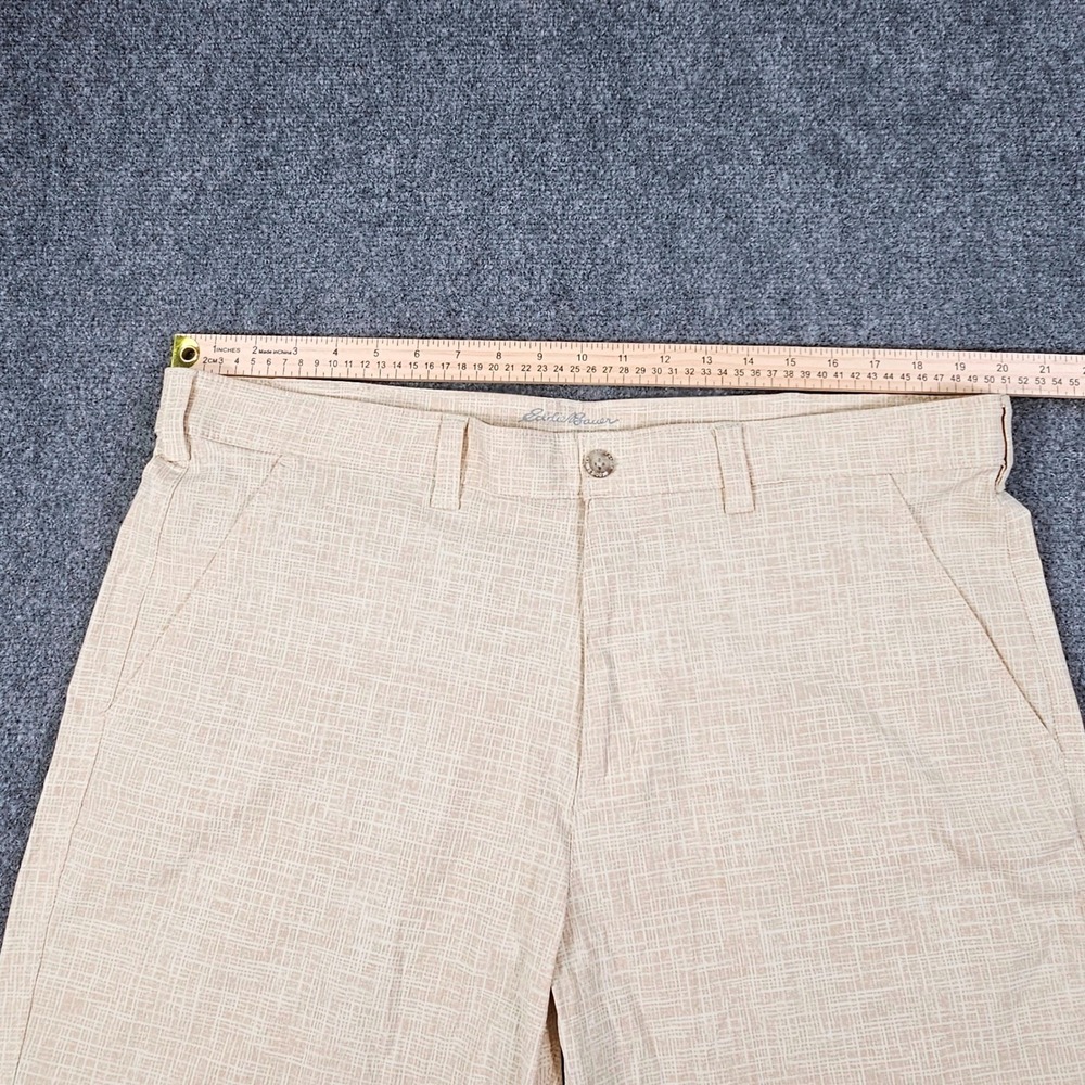 Eddie Bauer Travex Mens 40 Shorts Beige Crosshatch Stretch Performance 11107978 - Picture 5 of 9